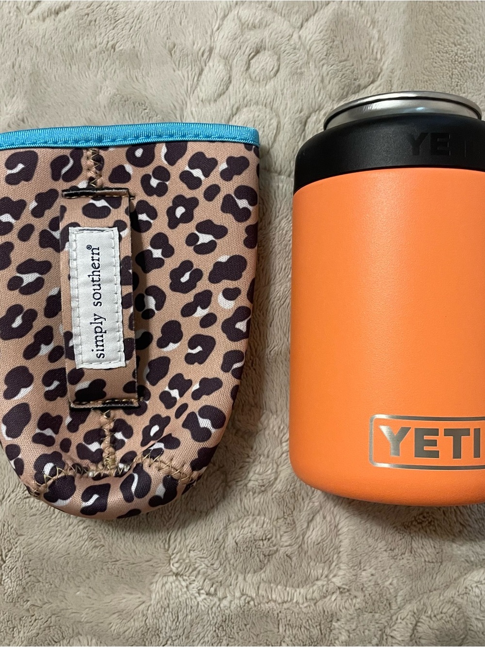 Yeti Orange Insulated Can Cooler - Rambler Colster Style and simply southern